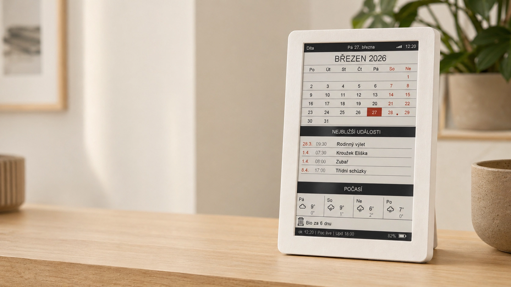 Inkora — český e-ink kalendář